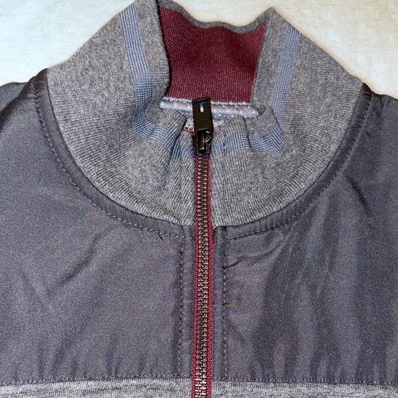 Gently Loved Gray & Burgandy  Zip-Up Sardin Quilted Jacket by Ted Baker London - Picture 7 of 14